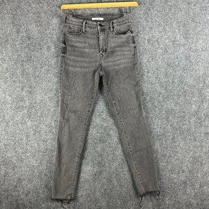 Pacsun Jeans Womens 25 Super High Rise Jegging Gray Cotton Stretch Raw Hem